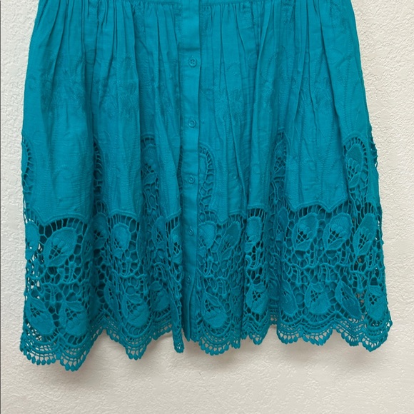 Alice + Olivia womans eyelet Teal Lace mini Dress size S - Picture 5 of 6